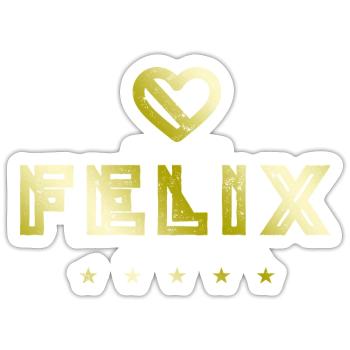 Felix Herz - Sticker size S (10 x 10 cm) - white matte - Front