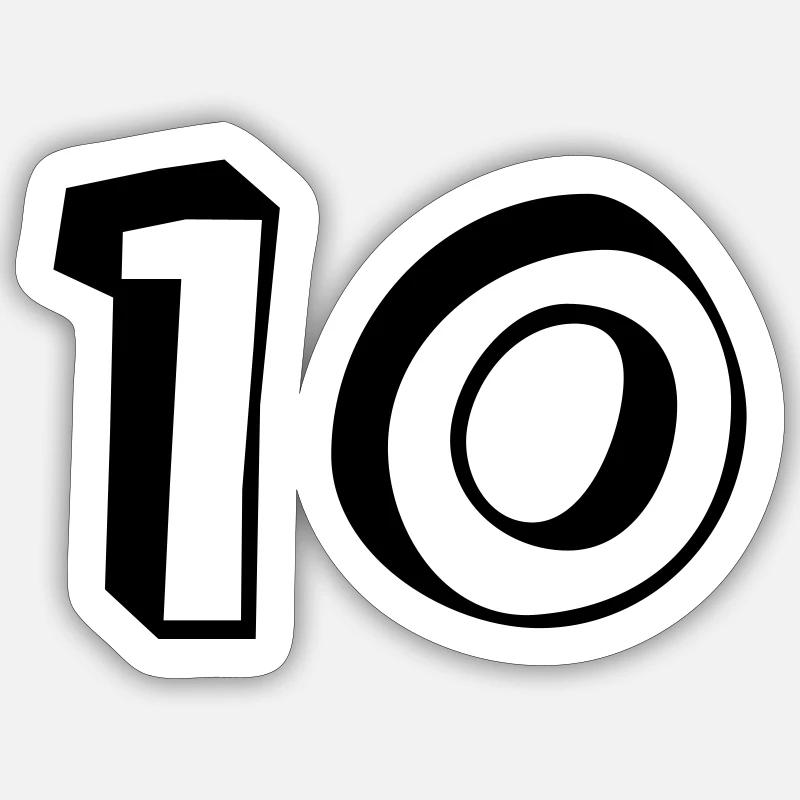10 - Sticker Größe S (10 x 10 cm) - Mattweiß