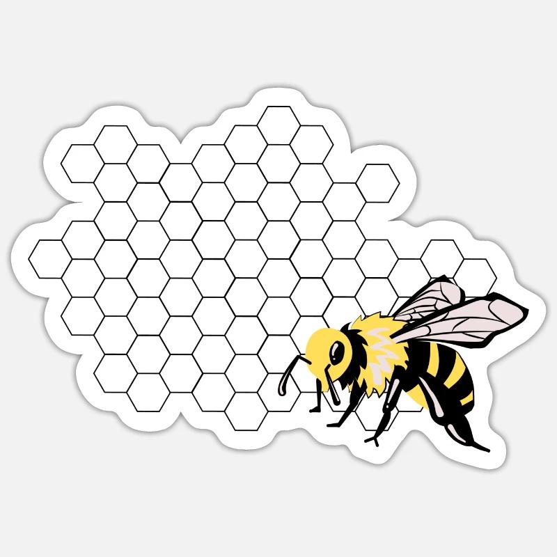 La Ruche - Sticker taille S (10 x 10 cm) - blanc mat