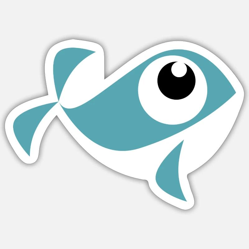 comic whale Sticker size S (10 x 10 cm)