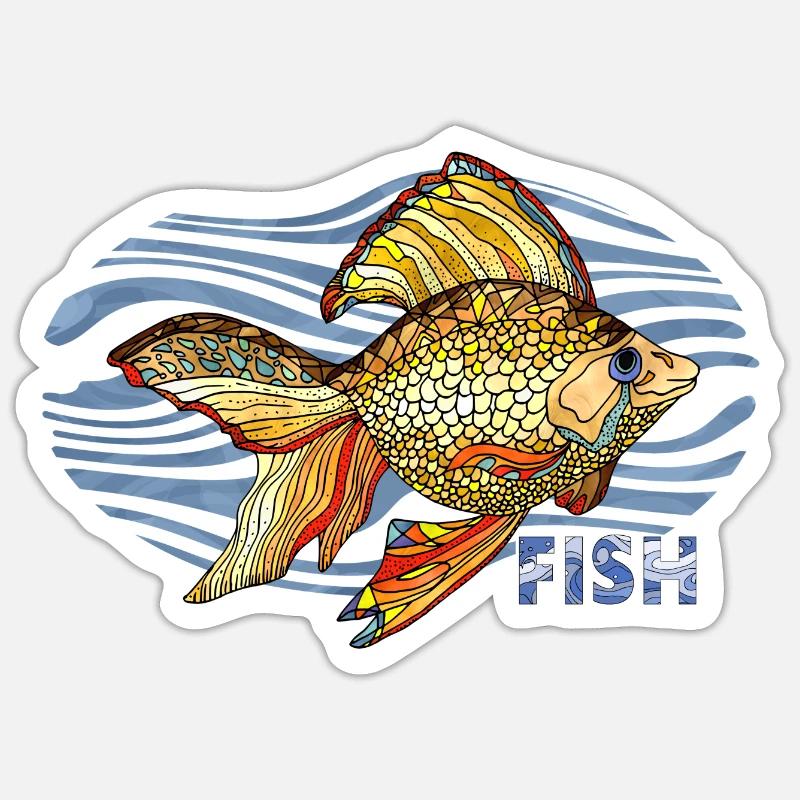 Fisch - Sticker Größe S (10 x 10 cm) - Mattweiß