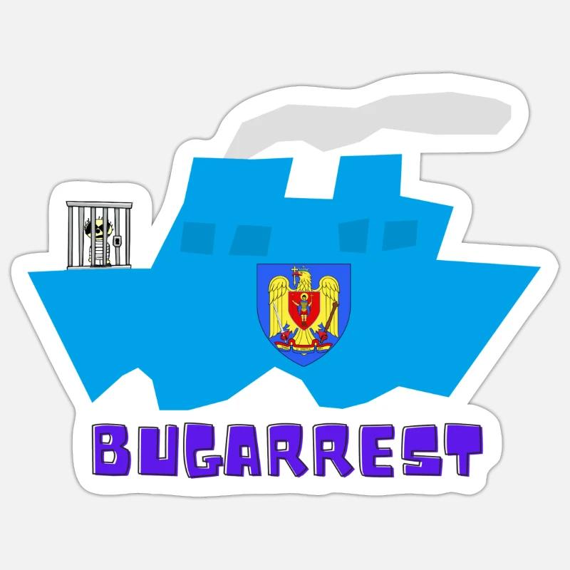 Bukarest vs Bugarrest, eingesperrt vorn auf Schiff Sticker Größe S (10 x 10 cm)