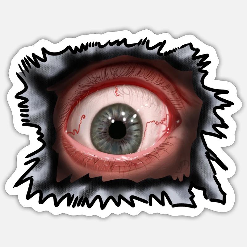 Oeil - Sticker taille S (10 x 10 cm) - blanc mat