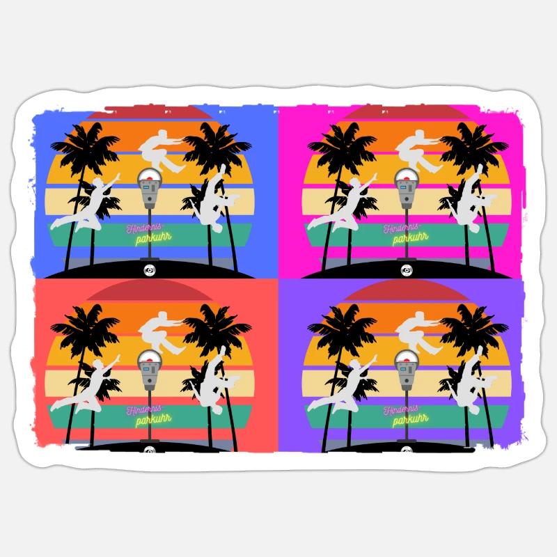 Hindernisparcours vs Hindernisparkuhr Sticker Größe S (10 x 10 cm)