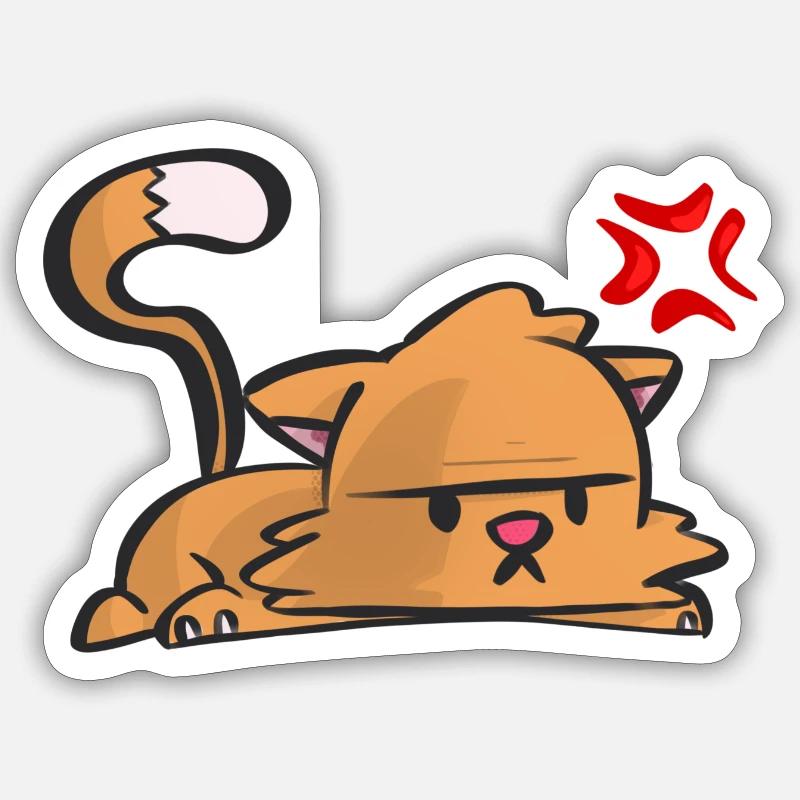 Chat grognon Sticker size S (10 x 10 cm)