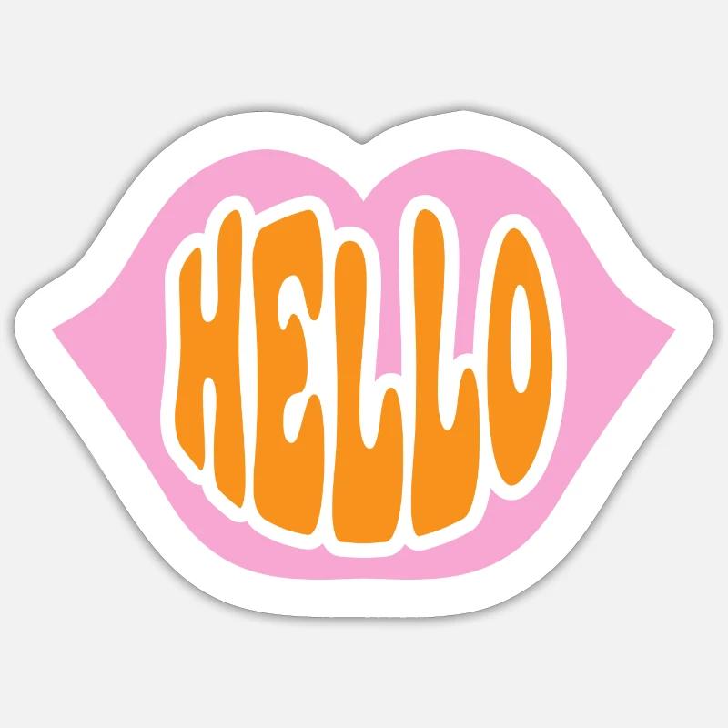 Hello Summer - Sticker Größe S (10 x 10 cm) - Mattweiß