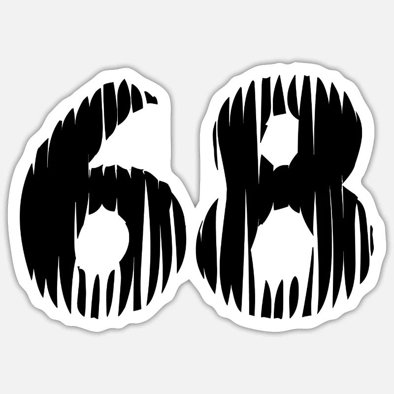 Maillot à 68 numéros - Sticker taille S (10 x 10 cm) - blanc mat