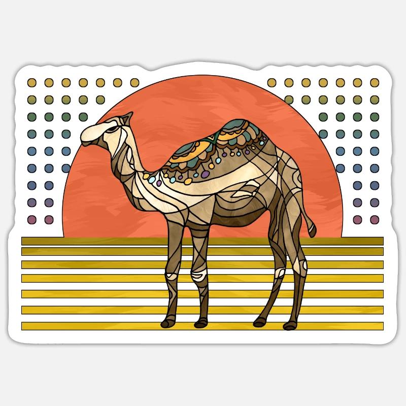 Kamel - Sticker Größe S (10 x 10 cm) - Mattweiß