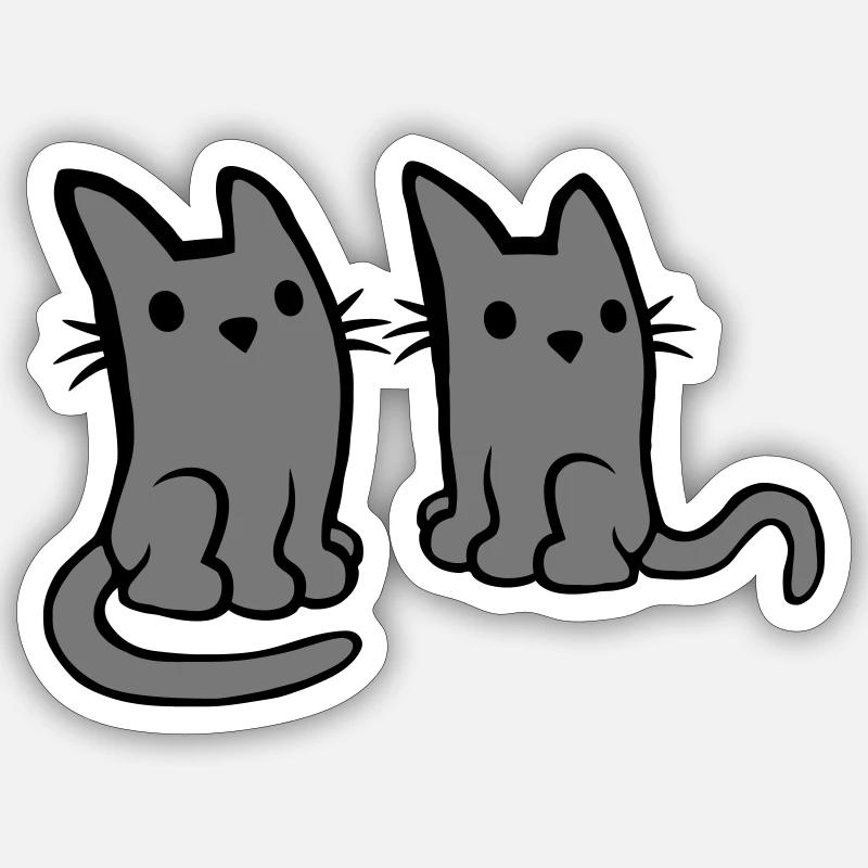 2 Équipe Cat Friends - Sticker taille S (10 x 10 cm) - blanc mat