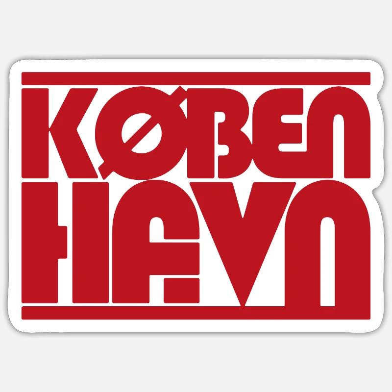 Copenhague, Danemark Description de la conception typographique Sticker taille S (10 x 10 cm)