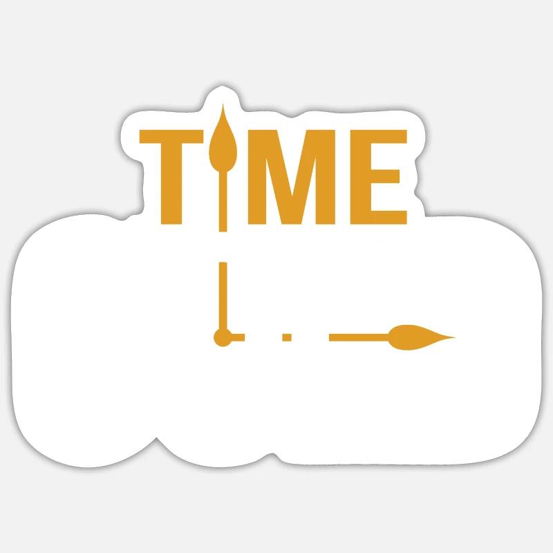 Time Is Gold - Sticker Größe S (10 x 10 cm) - Mattweiß