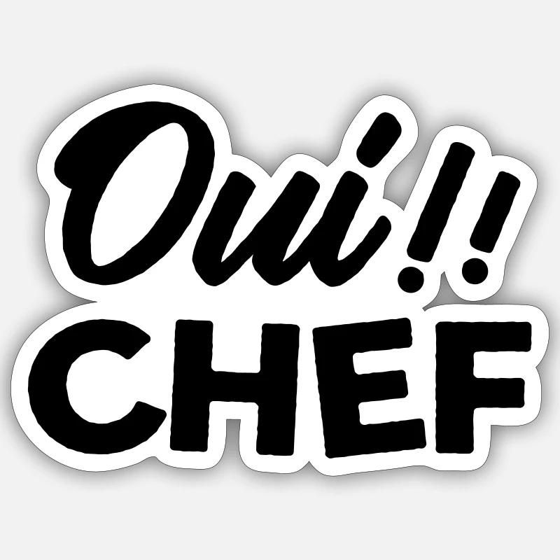 Cusinier humour restaurant - Sticker taille S (10 x 10 cm) - blanc mat