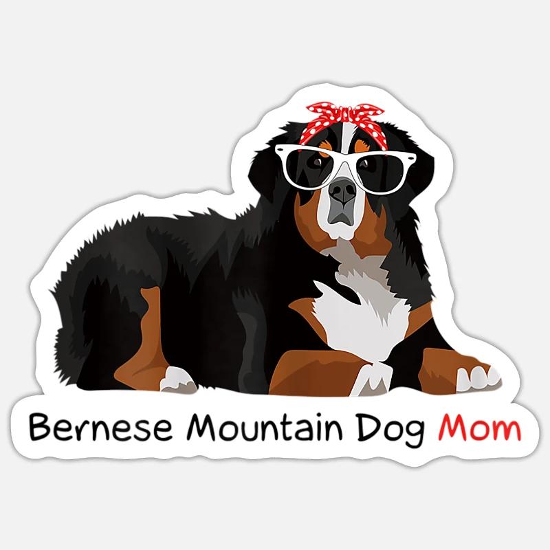 Berner Sennenhundmutter - Sticker Größe S (10 x 10 cm) - Mattweiß