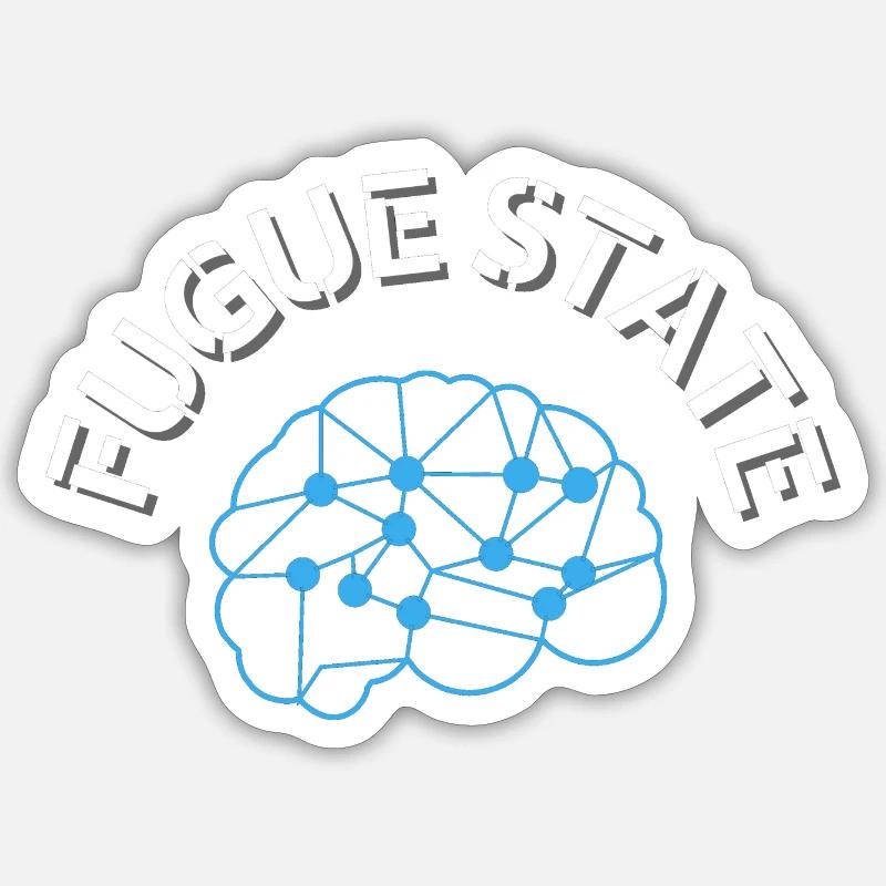 Fugue state - text white Sticker taille S (10 x 10 cm)