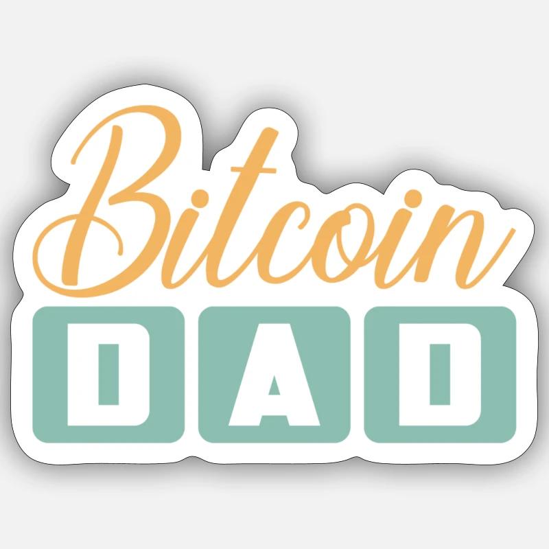 Bitcoin Dad - Sticker Größe S (10 x 10 cm) - Mattweiß