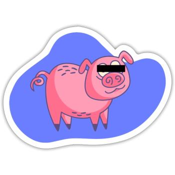 Cartoon Pig - Sticker size S (10 x 10 cm) - white matte - Front