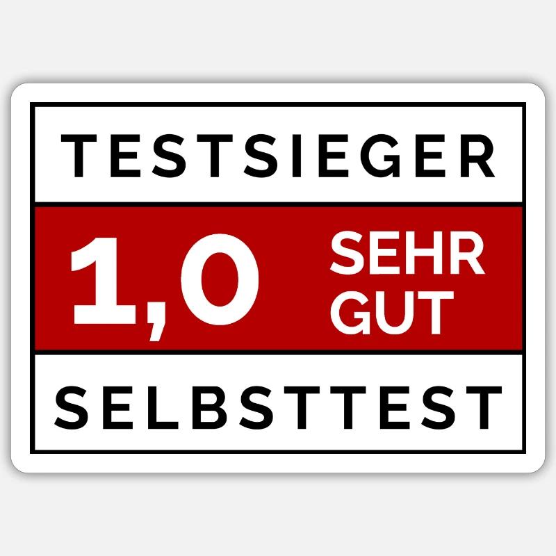 Das Selbsttestsiegel Sticker Größe S (10 x 10 cm)
