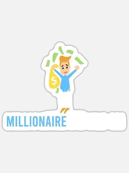 Millionär vor 42! - Sticker Größe S (10 x 10 cm) - Mattweiß