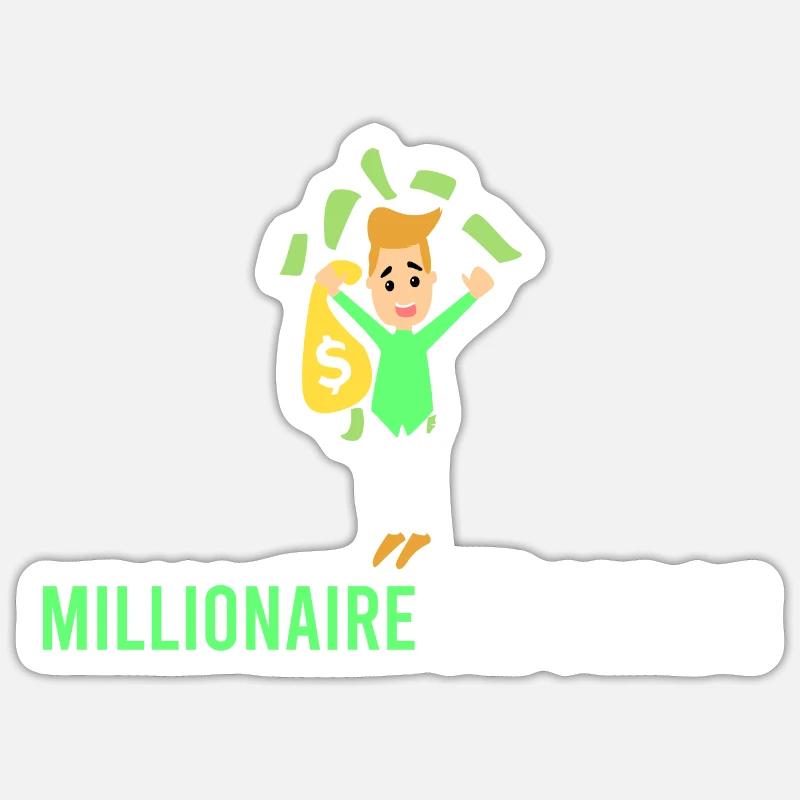 Millionnaire devant 21 ! Sticker taille S (10 x 10 cm)