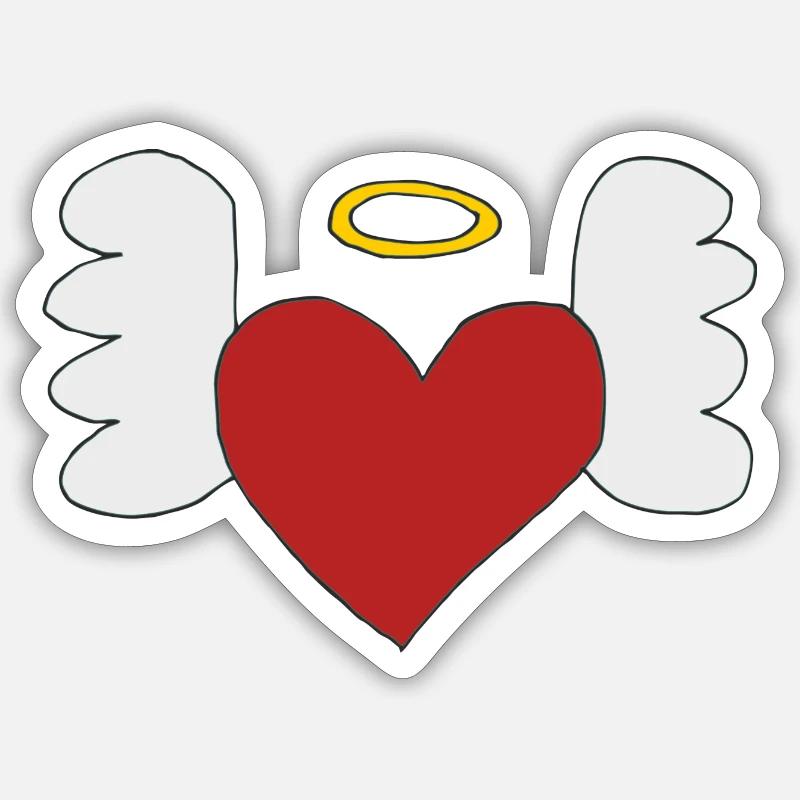 cuore con le ali Adesivo