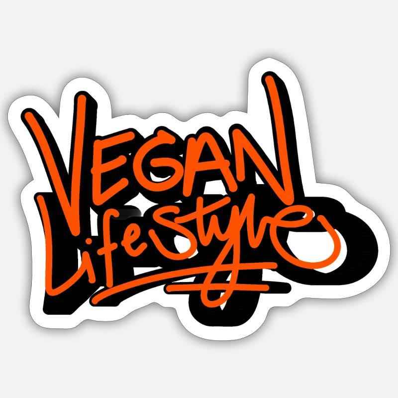 Mode de vie végétalien - Sticker taille S (10 x 10 cm) - blanc mat