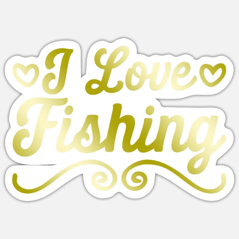 J’adore la pêche - Sticker taille S (10 x 10 cm) - blanc mat