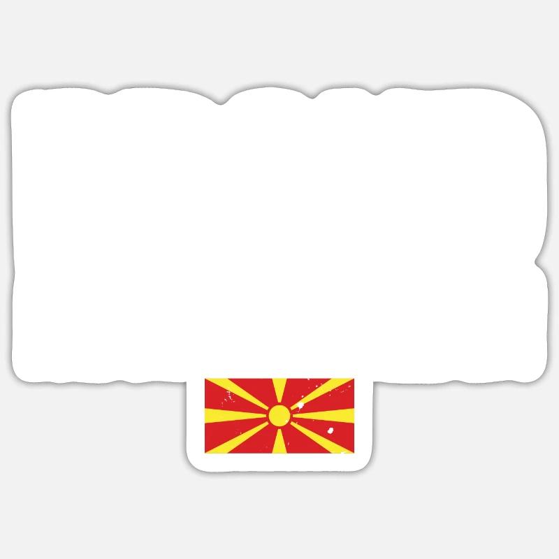 Fier drapeau macédonien macédonien - Sticker taille S (10 x 10 cm) - blanc mat
