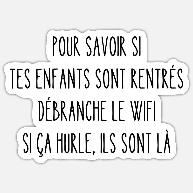 débranche le wifi - Sticker taille S (10 x 10 cm) - blanc mat