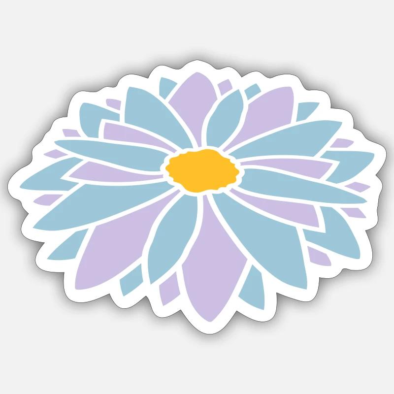 Bunte Hübsche Blume Design - Sticker Größe S (10 x 10 cm) - Mattweiß