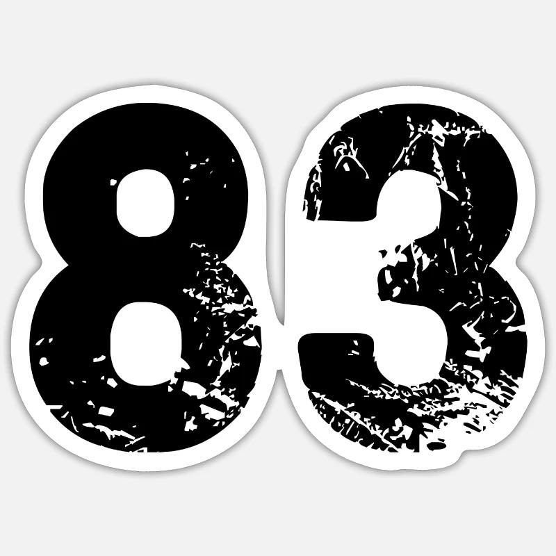 Maillot à 83 numéros - Sticker taille S (10 x 10 cm) - blanc mat