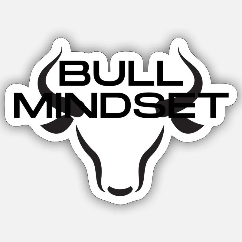 Bull Mindset - Sticker Größe S (10 x 10 cm) - Mattweiß
