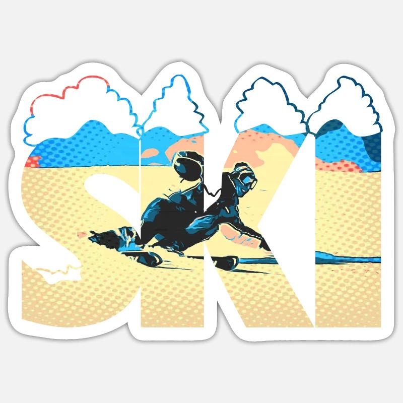 SKI - Sticker taille S (10 x 10 cm) - blanc mat