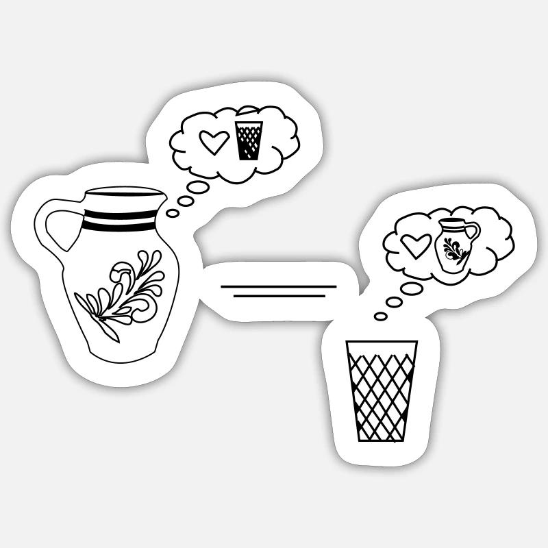 Bembel denkblase - Sticker Größe S (10 x 10 cm) - Mattweiß