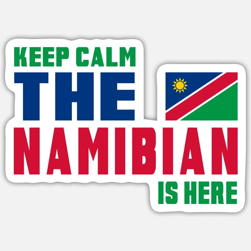 Keep Calm Namibia Flaggen Design - Sticker Größe S (10 x 10 cm) - Mattweiß