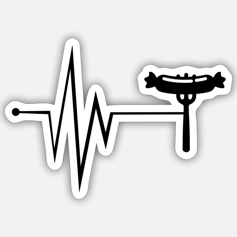 Bratwurst Meat Pulse - Sticker size S (10 x 10 cm) - white matte