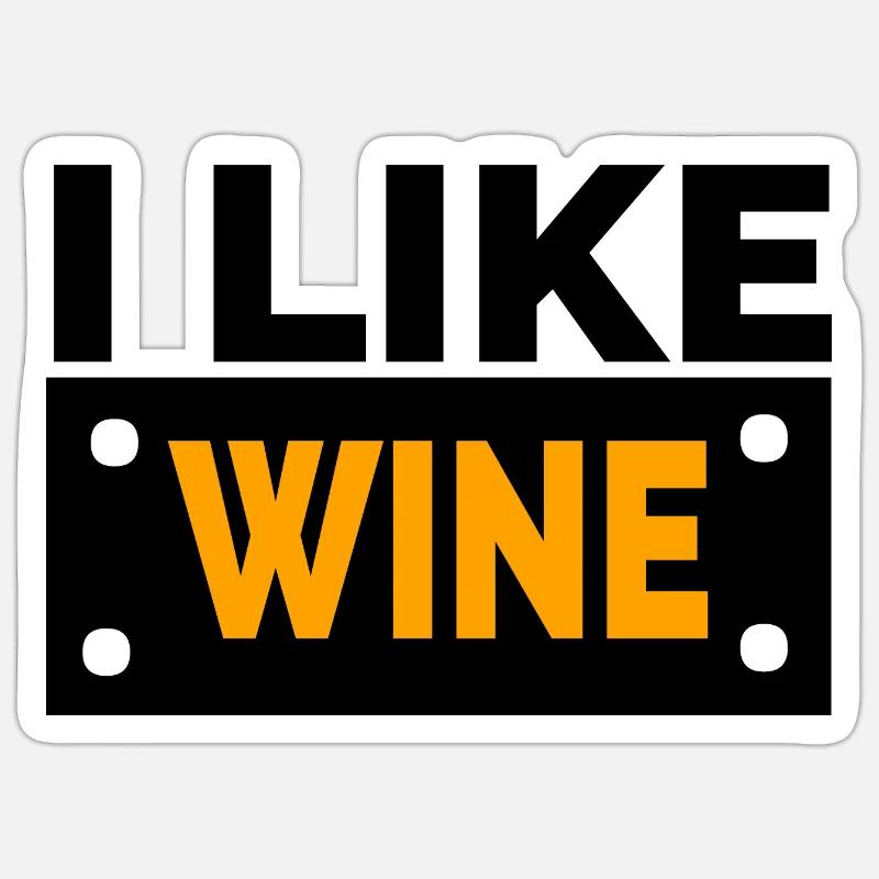 Vin - Sticker taille S (10 x 10 cm) - blanc mat