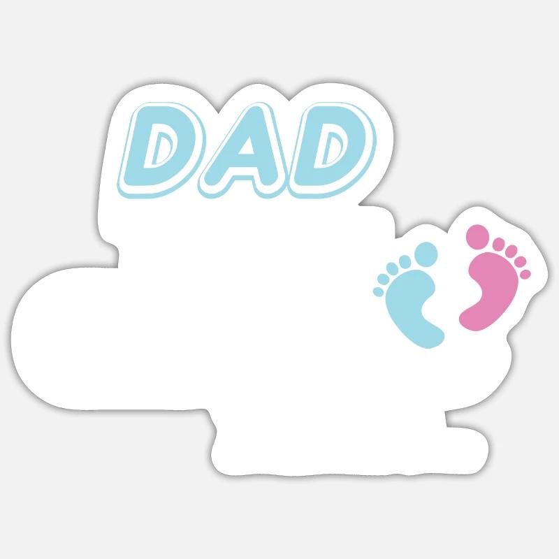 Dad to be. Wait birth gift - Sticker size S (10 x 10 cm) - white matte