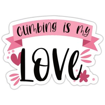 Klettern Bergsteigen Berge Liebe Geschenk - Sticker Größe S (10 x 10 cm) - Mattweiß - Vorne