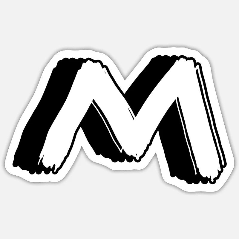 Der Buchstabe M - Sticker Größe S (10 x 10 cm) - Mattweiß