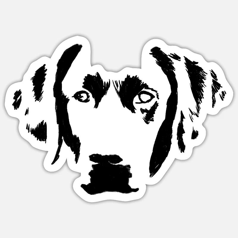 Junger Labrador Retriever in der Frontansicht Sticker Größe S (10 x 10 cm)