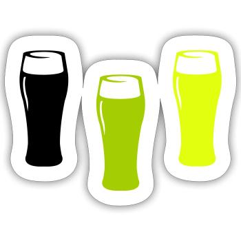 Beer Glasses - Sticker size S (10 x 10 cm) - white matte - Front