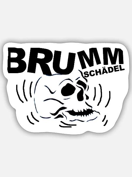 ZoffArt BRUMMSCHÄDEL - Sticker Größe S (10 x 10 cm) - Mattweiß