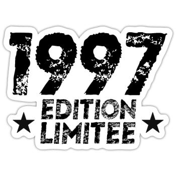 1997 Limited Edition Geburtstagsgeschenk!! - Sticker Größe S (10 x 10 cm) - Mattweiß - Vorne