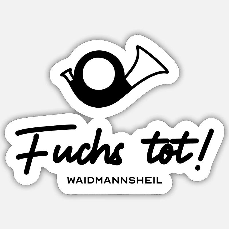 Fuchs tot - Sticker Größe S (10 x 10 cm) - Mattweiß