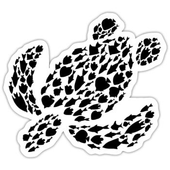 Sea Turtle Sea Ocean Animals Turtle - Sticker size S (10 x 10 cm) - white matte - Front