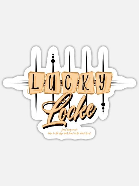 Lucky Locke Atomic - Sticker Größe S (10 x 10 cm) - Mattweiß