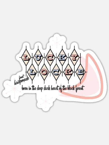 Lucky Locke Atomic 3 - Sticker Größe S (10 x 10 cm) - Mattweiß