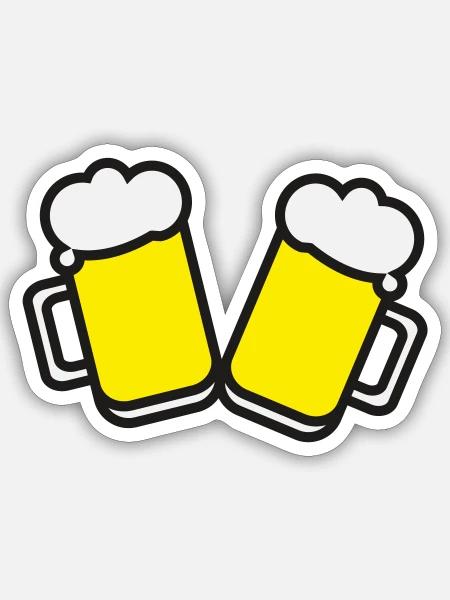 Biergläser - Sticker Größe S (10 x 10 cm) - Mattweiß