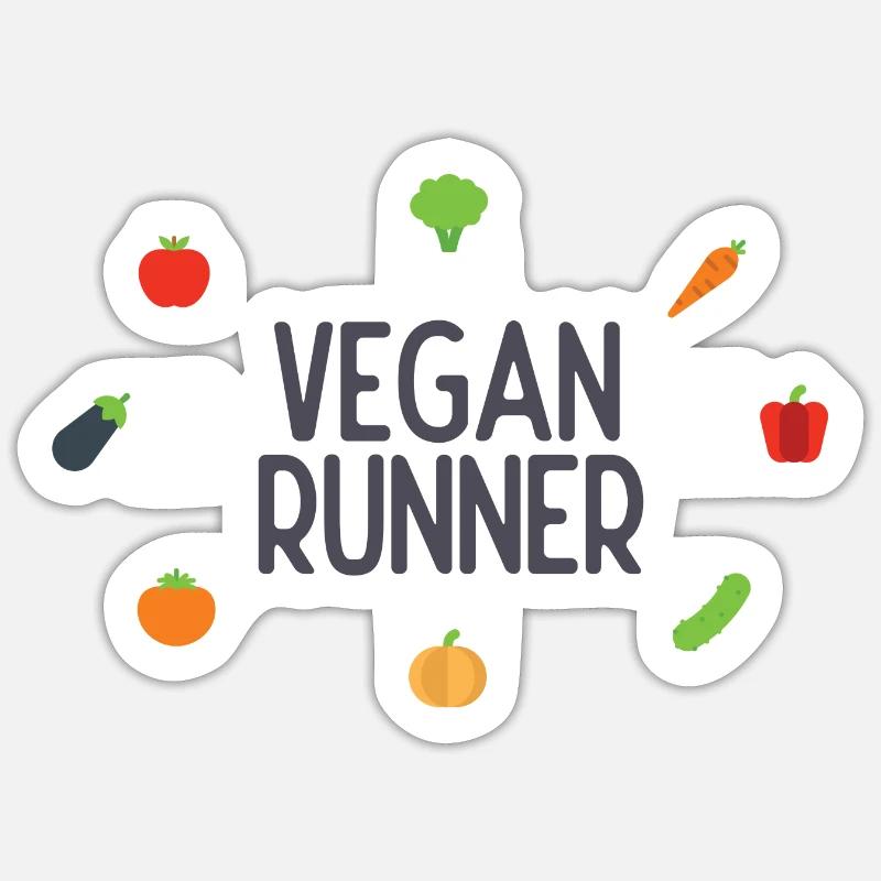 Vegan Runner - Sticker size S (10 x 10 cm) - white matte