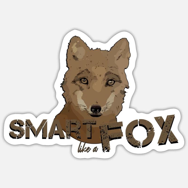 Fox smart fox smart as a fox Sticker size S (10 x 10 cm)
